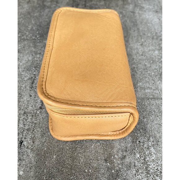 Vintage Coach Chubby Case Camel Embossed Leather With Mirror Cosmetic Travel - Picture 6 of 11